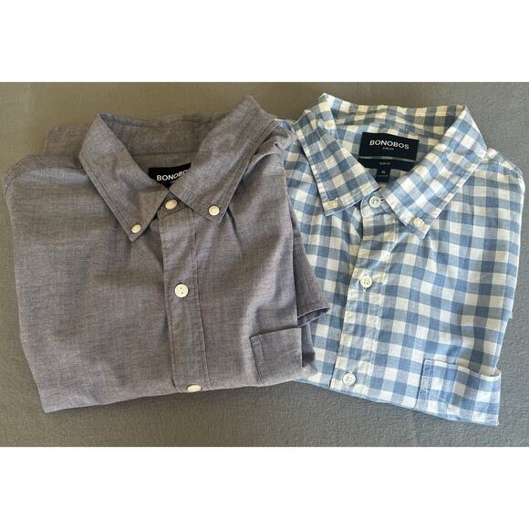 Bonobos Other - Lot Of 2 Bonobos Button LS Down Shirts (XL) Grey & Blue Check - Excellent Value
